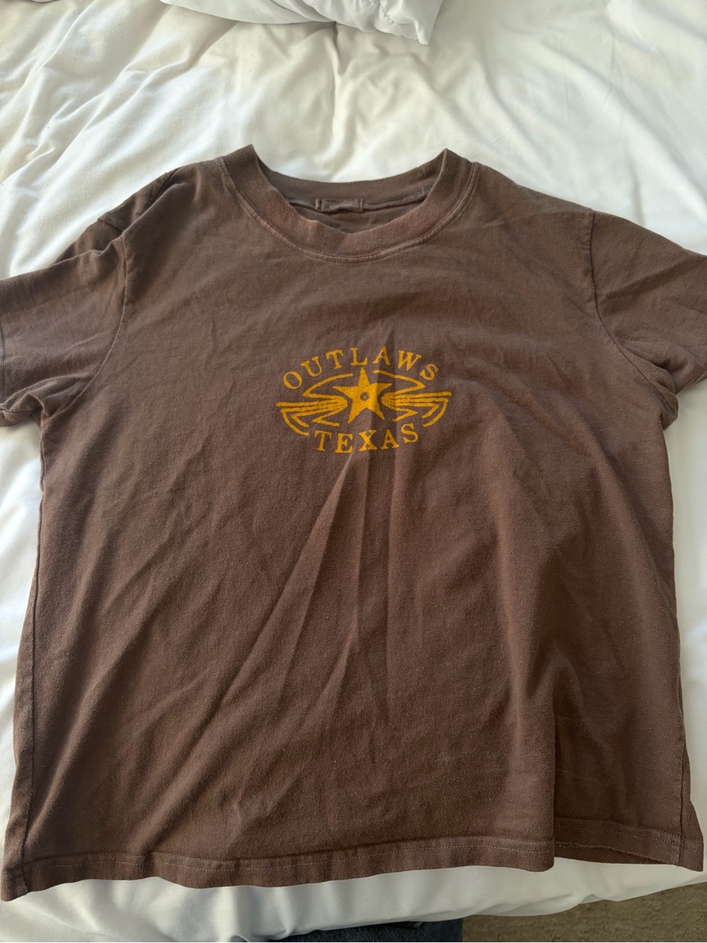 Brandy Melville Outlaws Texas Brown Graphic Crewneck T-Shirt